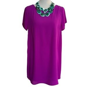 Olivaceous Minimalist Majenta Purple Pink Mini Shift Dress Size Large